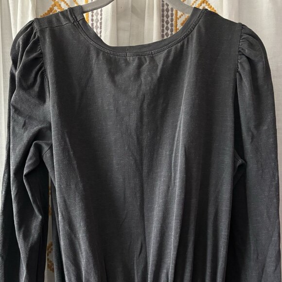 Anthropologie Sundry Shirred Mini Dress (Size M) Grey Long Sleeve Tight Fitted - Picture 9 of 12